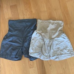 2 pairs maternity shorts